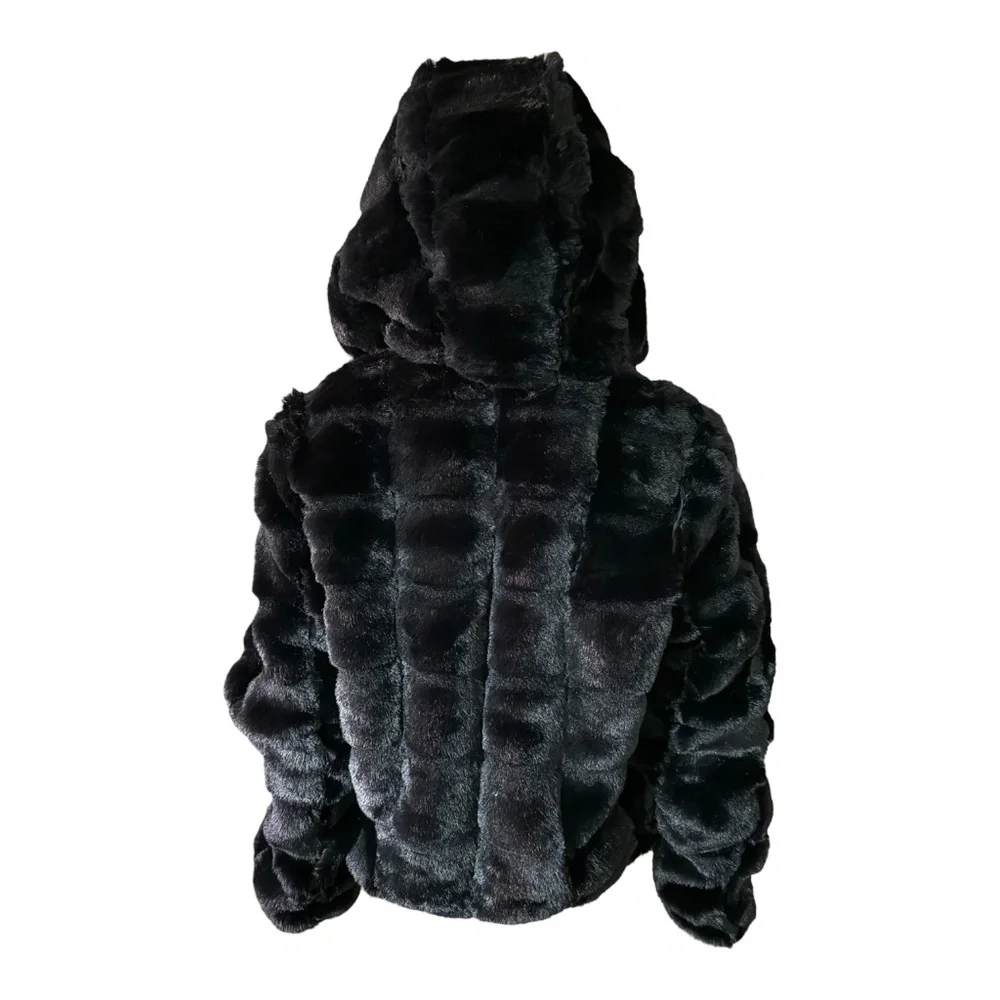 Women’s Faux Fur Hooded Jacket size M. NWT - Picture 4 of 13